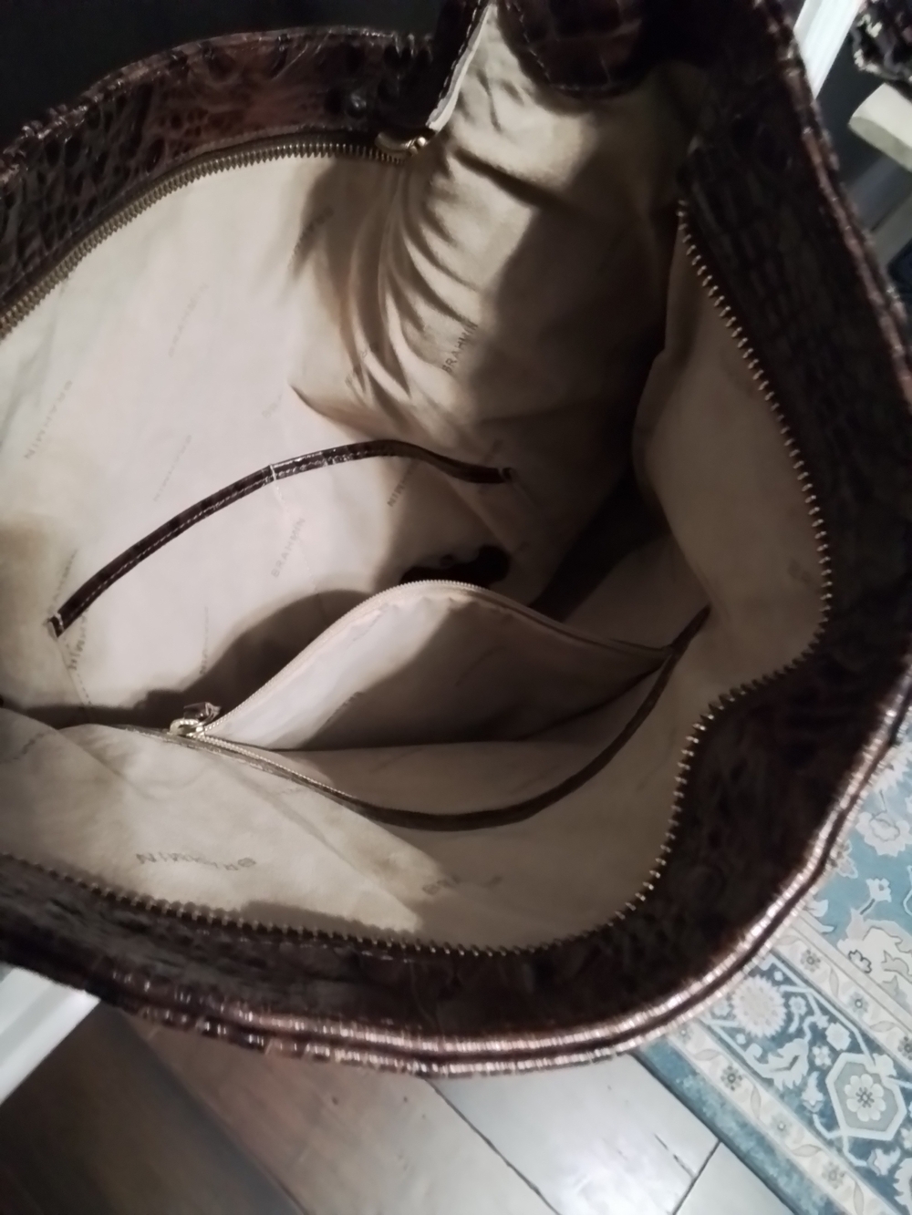 Brahmin Brown Croc-Embossed Shoulder Bag - Picture 4 of 4